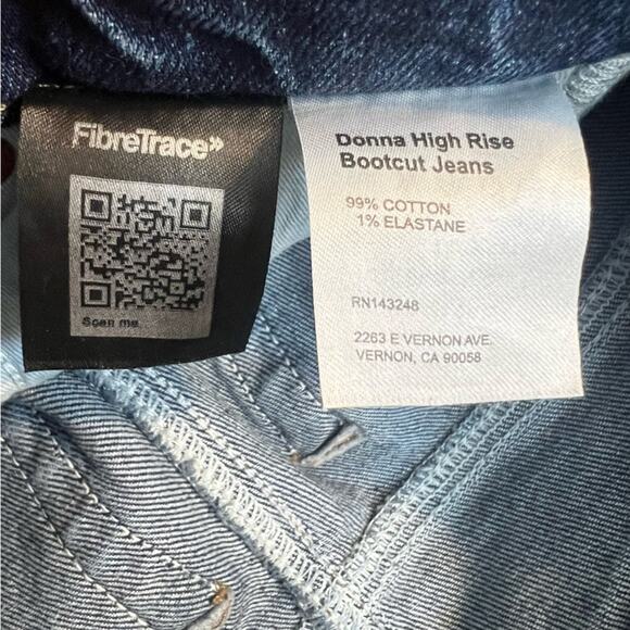 NWT Reformation Donna High Rise Bootcut Jeans Amani Medium Blue sz 24 Stretch - Picture 5 of 9